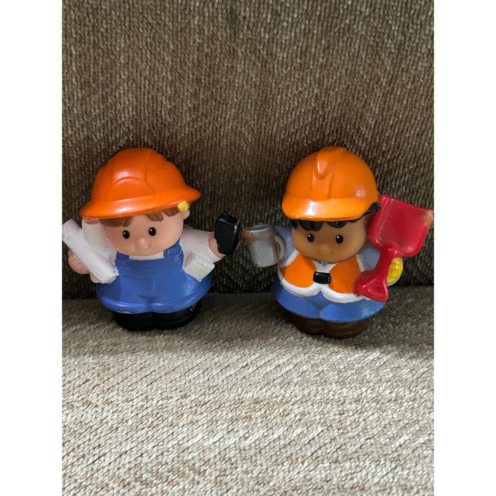 Fisher-Price Little People Construction Workers Figures Set of 2 Mattel Vintage